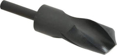 Interstate - 36mm Drill, 118° Point, High Speed Steel Silver Deming & Reduced Shank Drill Bit - Oxide Finish, 6" OAL, Straight Shank, 3" Flute Length, Right Hand Cut, Standard Point, Spiral Flute, Regular Spiral - Eagle Tool & Supply