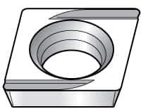 Kennametal - CDHH1.20.60.5 Grade KT315 Cermet Turning Insert - TiN/TiCN/TiN Finish, 80° Diamond, 5/32" Inscr Circle, 0.04 Thick, 0.0079" Corner Radius - Eagle Tool & Supply