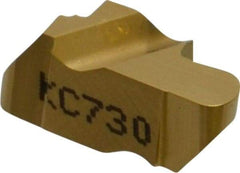 Kennametal - 2047NR Grade KC730, 2.39mm Cutting Width Carbide Grooving Insert - 2.79mm Max Depth of Cut, Left Hand, 1.19mm Corner Radius, TiN Finish - Eagle Tool & Supply