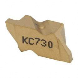 Kennametal - 2058NG Grade KC730, 1.47mm Cutting Width Carbide Grooving Insert - 1.27mm Max Depth of Cut, Right Hand, 0.19mm Corner Radius, TiN Finish - Eagle Tool & Supply