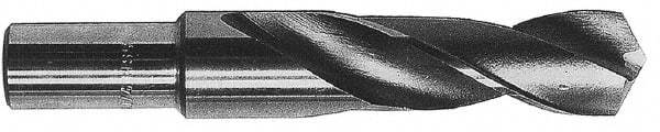 Hertel - 1-13/16" Drill, 118° Point, Cobalt Silver Deming & Reduced Shank Drill Bit - Bright Finish, 6" OAL, Flats on Shank, 3" Flute Length - Eagle Tool & Supply