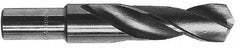 Hertel - 2" Drill, 118° Point, Cobalt Silver Deming & Reduced Shank Drill Bit - Bright Finish, 6" OAL, Flats on Shank, 3" Flute Length - Eagle Tool & Supply