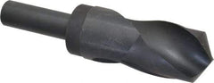 Interstate - 1-1/2" Drill, 118° Point, High Speed Steel Silver Deming & Reduced Shank Drill Bit - Oxide Finish, 6" OAL, Straight Shank, 3" Flute Length, Right Hand Cut, Standard Point, Spiral Flute, Regular Spiral - Eagle Tool & Supply
