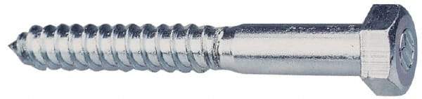 Value Collection - 3/8" Screw, 2-1/2" Length Under Head, Steel, Hex Head Lag Screw - Zinc Plated, Grade 2 - Eagle Tool & Supply