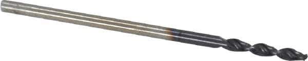 Accupro - 0.0531" 130° Parabolic Flute Cobalt Screw Machine Drill Bit - TiAlN Finish, Right Hand Cut, 0.354" Flute Length, 1.26" OAL, Standard Point, Straight Shank - Eagle Tool & Supply
