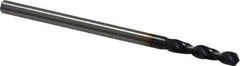 Accupro - 0.0906" 130° Parabolic Flute Cobalt Screw Machine Drill Bit - TiAlN Finish, Right Hand Cut, 0.512" Flute Length, 1.575" OAL, Split Point, Straight Shank - Eagle Tool & Supply