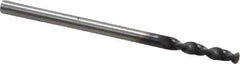 Accupro - #39 130° Parabolic Flute Cobalt Screw Machine Drill Bit - TiAlN Finish, Right Hand Cut, 0.551" Flute Length, 1.693" OAL, Split Point, Straight Shank - Eagle Tool & Supply