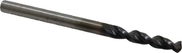 Accupro - 9/64" 130° Parabolic Flute Cobalt Screw Machine Drill Bit - TiAlN Finish, Right Hand Cut, 0.787" Flute Length, 2.047" OAL, Split Point, Straight Shank - Eagle Tool & Supply