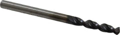 Accupro - 9/64" 130° Parabolic Flute Cobalt Screw Machine Drill Bit - TiAlN Finish, Right Hand Cut, 0.787" Flute Length, 2.047" OAL, Split Point, Straight Shank - Eagle Tool & Supply