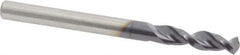 Accupro - #3 130° Parabolic Flute Cobalt Screw Machine Drill Bit - TiAlN Finish, Right Hand Cut, 1.102" Flute Length, 2.598" OAL, Split Point, Straight Shank - Eagle Tool & Supply