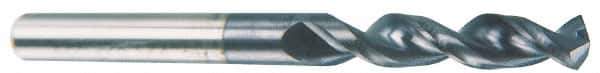 Accupro - 0.311" 130° Parabolic Flute Cobalt Screw Machine Drill Bit - TiAlN Finish, Right Hand Cut, 1.457" Flute Length, 3.11" OAL, Split Point, Straight Shank - Eagle Tool & Supply