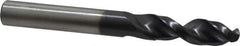 Accupro - 3/8" 130° Parabolic Flute Cobalt Screw Machine Drill Bit - TiAlN Finish, Right Hand Cut, 1.693" Flute Length, 3.504" OAL, Split Point, Straight Shank - Eagle Tool & Supply
