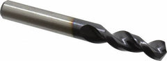 Accupro - 0.4331" 130° Parabolic Flute Cobalt Screw Machine Drill Bit - TiAlN Finish, Right Hand Cut, 1.85" Flute Length, 3.74" OAL, Split Point, Straight Shank - Eagle Tool & Supply