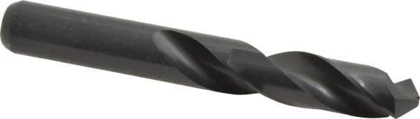Interstate - 7/16" 118° Spiral Flute High Speed Steel Screw Machine Drill Bit - Oxide Finish, Right Hand Cut, 2-1/16" Flute Length, 3-7/16" OAL, Standard Point, Straight Shank - Eagle Tool & Supply