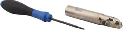 Seco - 3/4" Cut Diam, 0.87" Max Depth of Cut, 3/4" Shank Diam, 4.03" OAL, Indexable Ball Nose End Mill - 2" Head Length, R218.19 Toolholder, 218.19 100, SPMX 0703 Insert - Eagle Tool & Supply