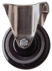 Fairbanks - 4" Diam x 1-1/2" Wide x 5-1/4" OAH Top Plate Mount Rigid Caster - Semi-Steel, 600 Lb Capacity, Roller Bearing, 3-1/4 x 6-1/4" Plate - Eagle Tool & Supply