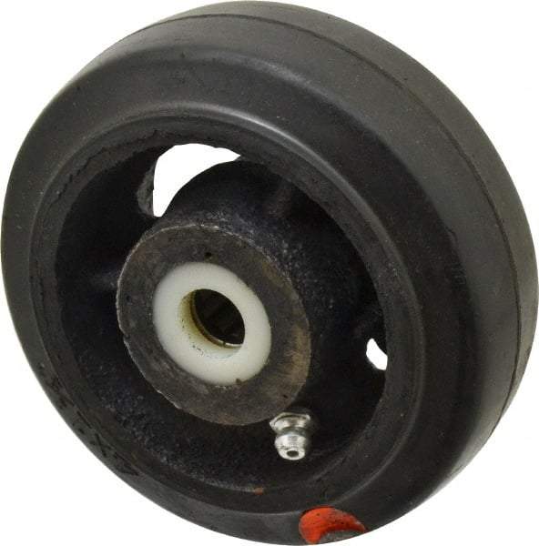 Fairbanks - 4 Inch Diameter x 1-1/2 Inch Wide, Rubber Caster Wheel - 400 Lb. Capacity, 1-11/16 Inch Hub Length, 1/2 Inch Axle Diameter, Roller Bearing - Eagle Tool & Supply