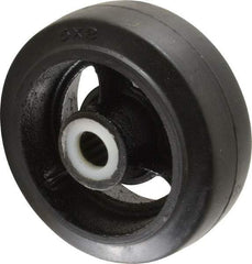 Fairbanks - 5 Inch Diameter x 2 Inch Wide, Rubber Caster Wheel - 700 Lb. Capacity, 2-3/16 Inch Hub Length, 3/4 Inch Axle Diameter, Roller Bearing - Eagle Tool & Supply