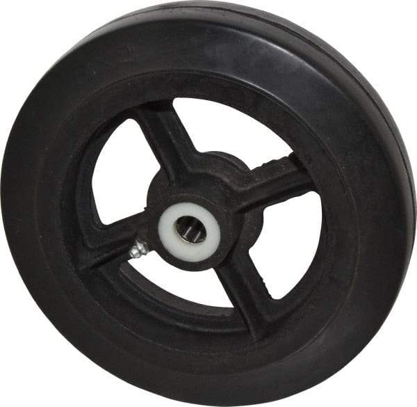 Fairbanks - 8 Inch Diameter x 2 Inch Wide, Rubber Caster Wheel - 1,000 Lb. Capacity, 2-3/16 Inch Hub Length, 5/8 Inch Axle Diameter, Roller Bearing - Eagle Tool & Supply