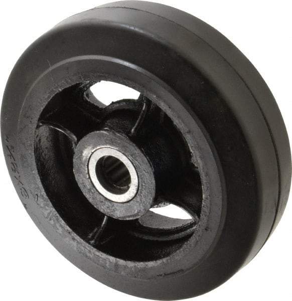 Fairbanks - 8 Inch Diameter x 2-1/2 Inch Wide, Rubber Caster Wheel - 1,300 Lb. Capacity, 2-3/4 Inch Hub Length, 7/8 Inch Axle Diameter, Roller Bearing - Eagle Tool & Supply