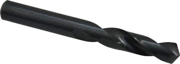 Interstate - 0.386" 118° Spiral Flute High Speed Steel Screw Machine Drill Bit - Oxide Finish, Right Hand Cut, 1-7/8" Flute Length, 3-1/4" OAL, Standard Point, Straight Shank - Eagle Tool & Supply