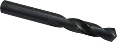Interstate - 0.386" 118° Spiral Flute High Speed Steel Screw Machine Drill Bit - Oxide Finish, Right Hand Cut, 1-7/8" Flute Length, 3-1/4" OAL, Standard Point, Straight Shank - Eagle Tool & Supply