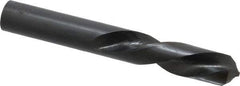 Interstate - 23/32" 118° Spiral Flute High Speed Steel Screw Machine Drill Bit - Bright Finish, Left Hand Cut, 3" Flute Length, 4-3/4" OAL, Standard Point, Straight Shank - Eagle Tool & Supply