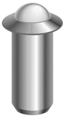 Vlier - 1.1" Body Length x 1/2" Body Diam, 4 Lb Init to 9 Lb Final End Force, Stainless Steel Press Fit Ball Plunger - 7/16" Ball Diam, 0.161" Max Ball Reach, 0.11" Flange Thickness - Eagle Tool & Supply