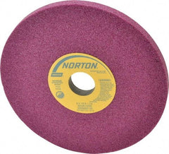 Norton - 8" Diam x 1-1/4" Hole x 1/2" Thick, H Hardness, 46 Grit Surface Grinding Wheel - Aluminum Oxide, Type 1, Coarse Grade, 3,600 Max RPM, Vitrified Bond, No Recess - Eagle Tool & Supply