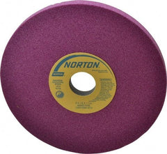 Norton - 8" Diam x 1-1/4" Hole x 1/2" Thick, I Hardness, 60 Grit Surface Grinding Wheel - Aluminum Oxide, Type 1, Medium Grade, 3,600 Max RPM, Vitrified Bond, No Recess - Eagle Tool & Supply