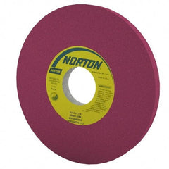 Norton - 8" Diam x 1-1/4" Hole x 1/2" Thick, J Hardness, 60 Grit Surface Grinding Wheel - Aluminum Oxide, Type 1, Medium Grade, 3,600 Max RPM, Vitrified Bond, No Recess - Eagle Tool & Supply