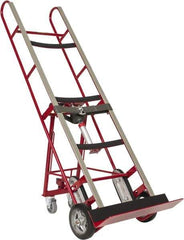 Wesco Industrial Products - 1,200 Lb Capacity 66" OAH Vending Truck - Dual Grip Handle, Steel, Mold-On Rubber Wheels - Eagle Tool & Supply