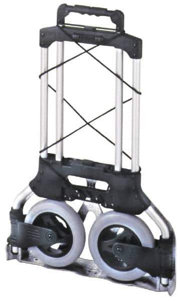 Wesco Industrial Products - 175 Lb Capacity 42" OAH Folding Hand Truck - Aluminum, Rubber Wheels - Eagle Tool & Supply