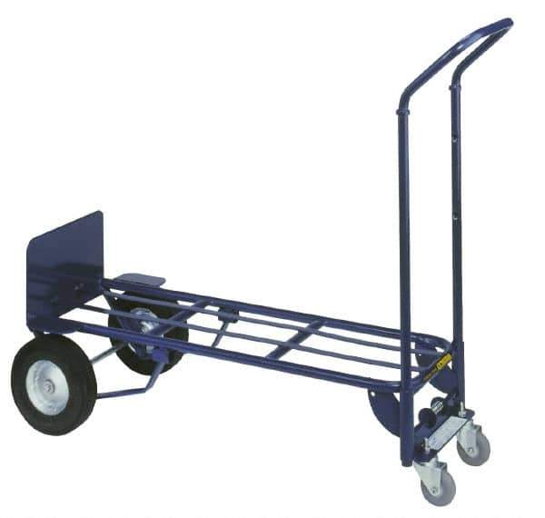 Wesco Industrial Products - 600 Lb Capacity 53" OAH Hand Truck - Swept Back Handle, Steel, Semi-Pneumatic Wheels - Eagle Tool & Supply