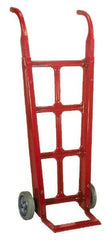 Wesco Industrial Products - 900 Lb Capacity 50-1/2" OAH Hand Truck - Dual Grip Handle, Steel, Mold-On Rubber Wheels - Eagle Tool & Supply