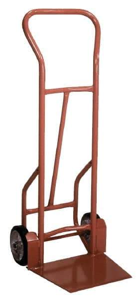 Wesco Industrial Products - 900 Lb Capacity 53" OAH Hand Truck - Swept Back Handle, Steel, Mold-On Rubber Wheels - Eagle Tool & Supply
