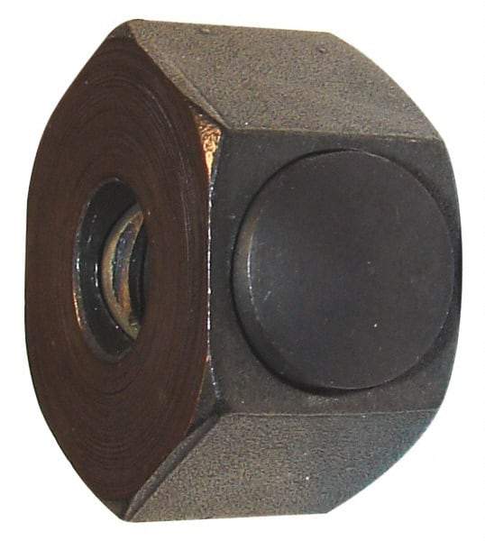 Morton Machine Works - 5/16-18 UNC Steel Right Hand Push Button Hex Nut - 1" Across Flats, 5/8" High, Black Oxide Finish - Eagle Tool & Supply