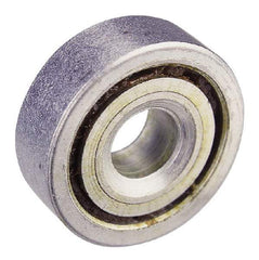 Value Collection - 7/16" Bore Diam, 1-1/16" OD, Open Unground Full Complement Radial Ball Bearing - 3/8" Wide, 1 Row, Round Bore, 509 Lb Dynamic Capacity - Eagle Tool & Supply