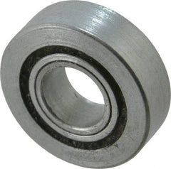 Value Collection - 1/2" Bore Diam, 1-1/4" OD, Open Unground Full Complement Radial Ball Bearing - 3/8" Wide, 1 Row, Round Bore, 533 Lb Dynamic Capacity - Eagle Tool & Supply