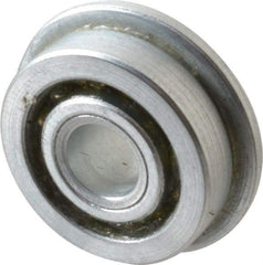 Value Collection - 1/4" Bore Diam, 3/4" OD, Open Unground Full Complement Radial Ball Bearing - With Flange, 1 Row, Round Bore, 287 Lb Dynamic Capacity - Eagle Tool & Supply