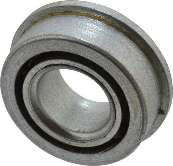 Value Collection - 7/16" Bore Diam, 29/32" OD, Open Unground Full Complement Radial Ball Bearing - With Flange, 1 Row, Round Bore, 356 Lb Dynamic Capacity - Eagle Tool & Supply