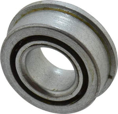Value Collection - 7/16" Bore Diam, 29/32" OD, Open Unground Full Complement Radial Ball Bearing - With Flange, 1 Row, Round Bore, 356 Lb Dynamic Capacity - Eagle Tool & Supply