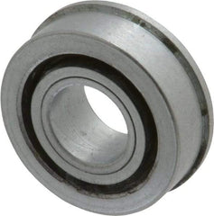 Value Collection - 1/2" Bore Diam, 1-3/16" OD, Open Unground Full Complement Radial Ball Bearing - With Flange, 1 Row, Round Bore, 533 Lb Dynamic Capacity - Eagle Tool & Supply