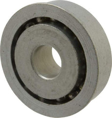 Value Collection - 1/2" Bore Diam, 1-5/8" OD, Open Unground Full Complement Radial Ball Bearing - With Flange, 1 Row, Round Bore, 1,187 Lb Dynamic Capacity - Eagle Tool & Supply