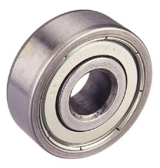 Value Collection - 7/16" Bore Diam, 1-3/8" OD, Double Shield Unground Retainer Type Radial Ball Bearing - 7/16" Wide, 1 Row, Round Bore, 915 Lb Dynamic Capacity - Eagle Tool & Supply