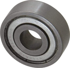 Value Collection - 3/8" Bore Diam, 1-1/8" OD, Double Shield Unground Retainer Type Radial Ball Bearing - 3/8" Wide, 1 Row, Round Bore, 691 Lb Dynamic Capacity - Eagle Tool & Supply