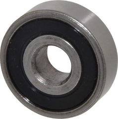 Value Collection - 3/8" Bore Diam, 1-1/8" OD, Double Seal Unground Retainer Type Radial Ball Bearing - 3/8" Wide, 1 Row, Round Bore, 691 Lb Dynamic Capacity - Eagle Tool & Supply