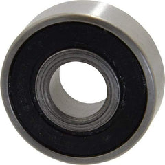 Value Collection - 1/2" Bore Diam, 1-3/8" OD, Double Seal Unground Retainer Type Radial Ball Bearing - 7/16" Wide, 1 Row, Round Bore, 915 Lb Dynamic Capacity - Eagle Tool & Supply