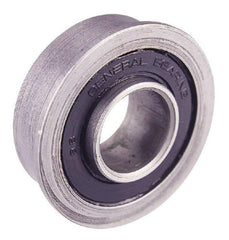 Value Collection - 3/8" Bore Diam, 29/32" OD, Double Seal Unground Retainer Type Radial Ball Bearing - With Flange, 1 Row, Round Bore, 450 Lb Dynamic Capacity - Eagle Tool & Supply