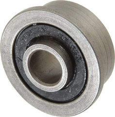 Value Collection - 1/4" Bore Diam, 11/16" OD, Double Seal Unground Retainer Type Radial Ball Bearing - With Flange, 1 Row, Round Bore, 300 Lb Dynamic Capacity - Eagle Tool & Supply